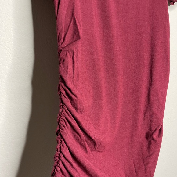 Isabella Oliver Burgundy Ruched Maternity Dress 5 XL - Picture 6 of 6